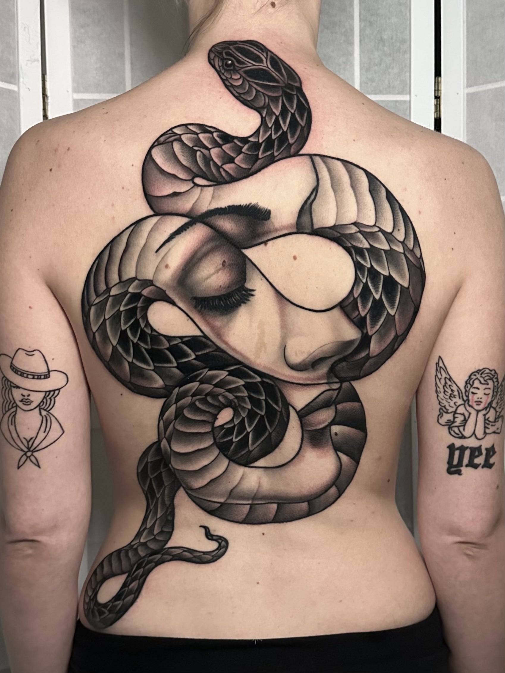 Catalyst Tattoo - Classic snake & rose combination chest... | Facebook